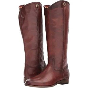 MWB FRYE 75448 MELISSA BUTTON 2 RIDING BOOT IN REDWOOD LEATHER